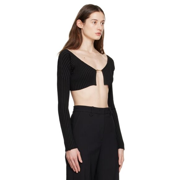 NWT- JACQUEMUS Black Le Papier 'La Maille Pralu' Cardigan - Picture 2 of 8